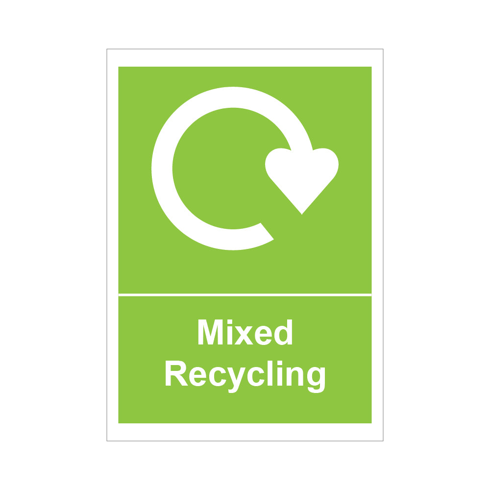 Mixed Recycling Self Adhesive Vinyl Sticker