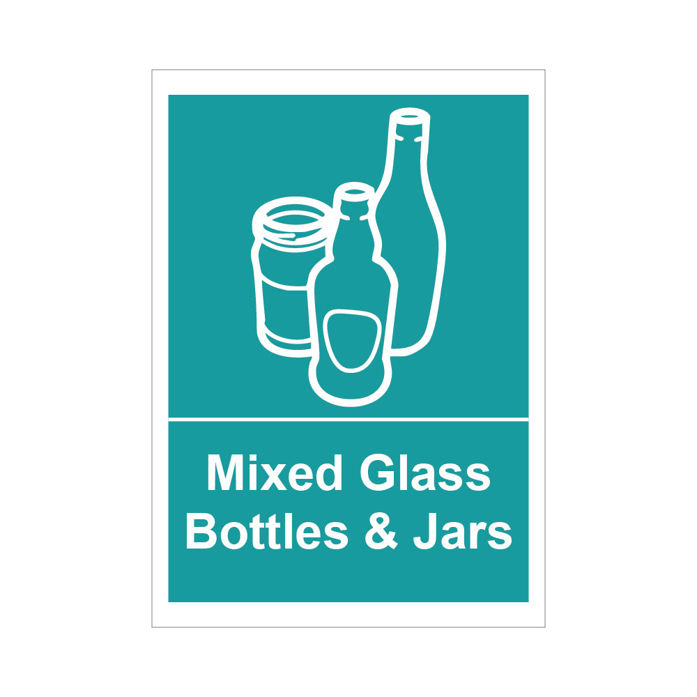 Mixed Glass Bottles & Jars Self Adhesive Vinyl Sticker
