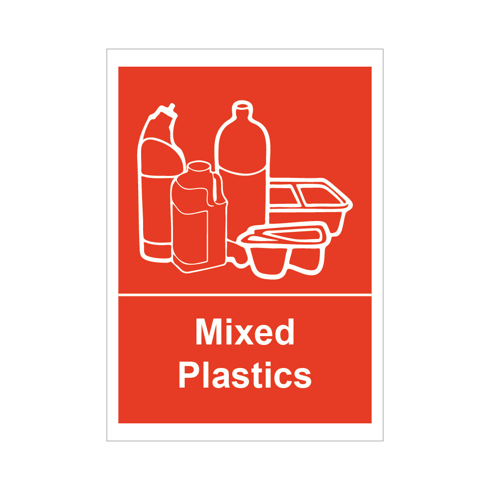 Mixed Plastics Self Adhesive Vinyl Sticker