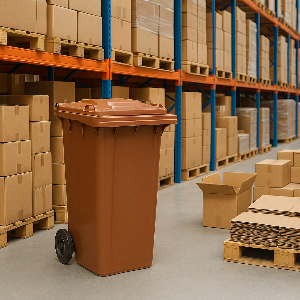 240L brown wheelie bin – view 3