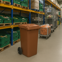 240L brown wheelie bin – view 4