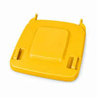 Yellow replacement lid for a 240L wheelie bin