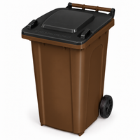 240L wheelie bin, Brown bin with Black lid