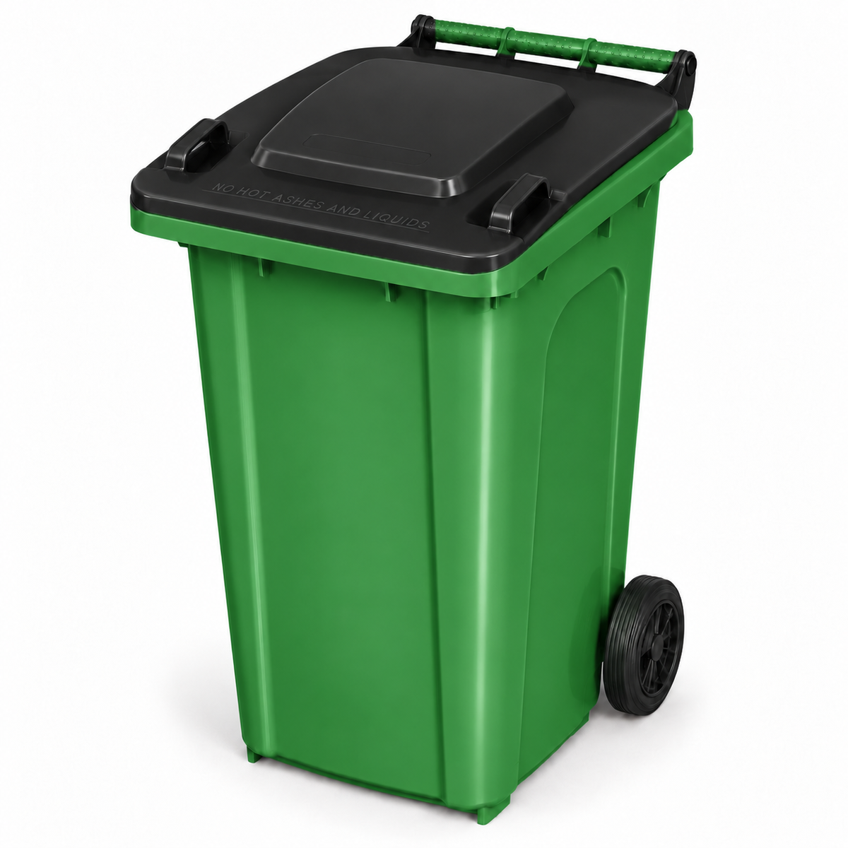 240L wheelie bin, Green bin with Black lid