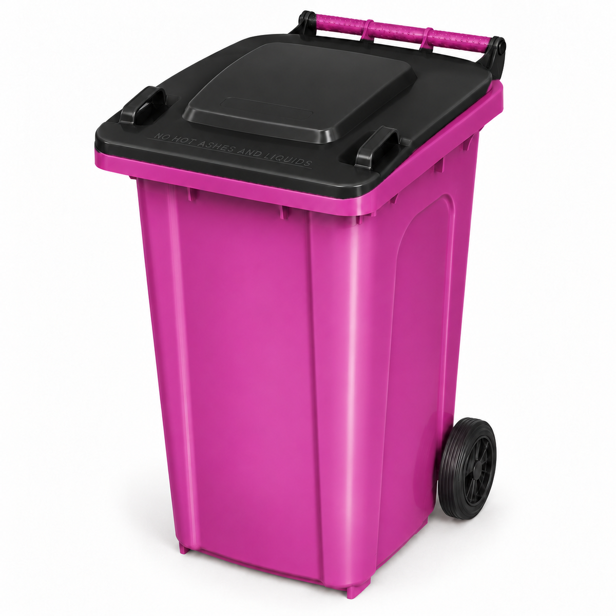 240L wheelie bin, Purple bin with Black lid