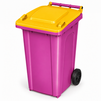 240L wheelie bin, Purple bin with Yellow lid
