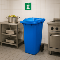 240L blue wheelie bin – view 4