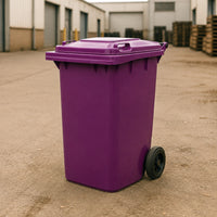 240L purple wheelie bin – view 3