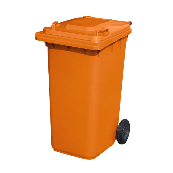 240L orange wheelie bin