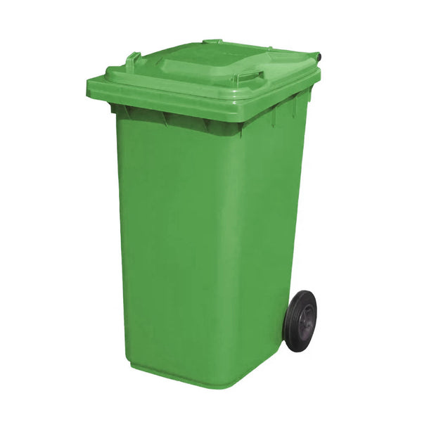 Green wheelie bin